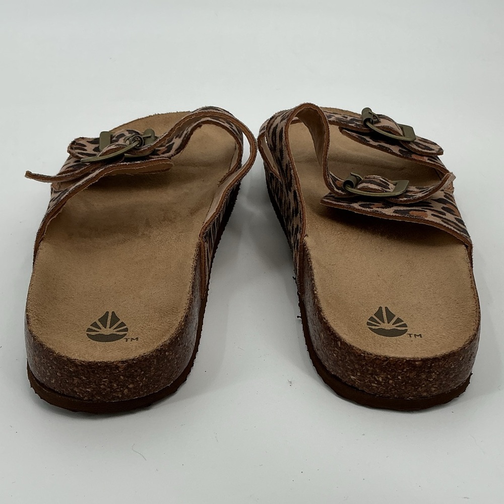 Leopard Print Double Buckle Slide Academy Sandals - Women's - Picture 5 of 9